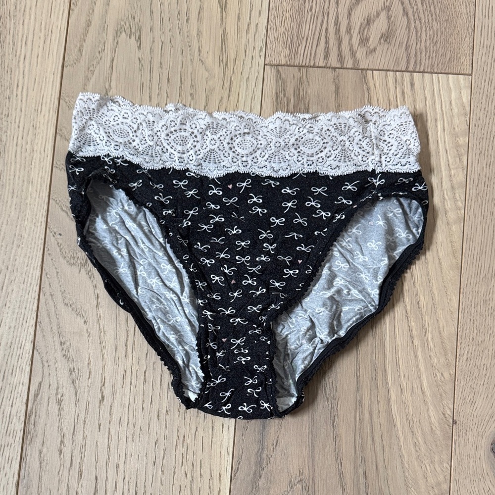 Black and White Lace Trimmed Underwear